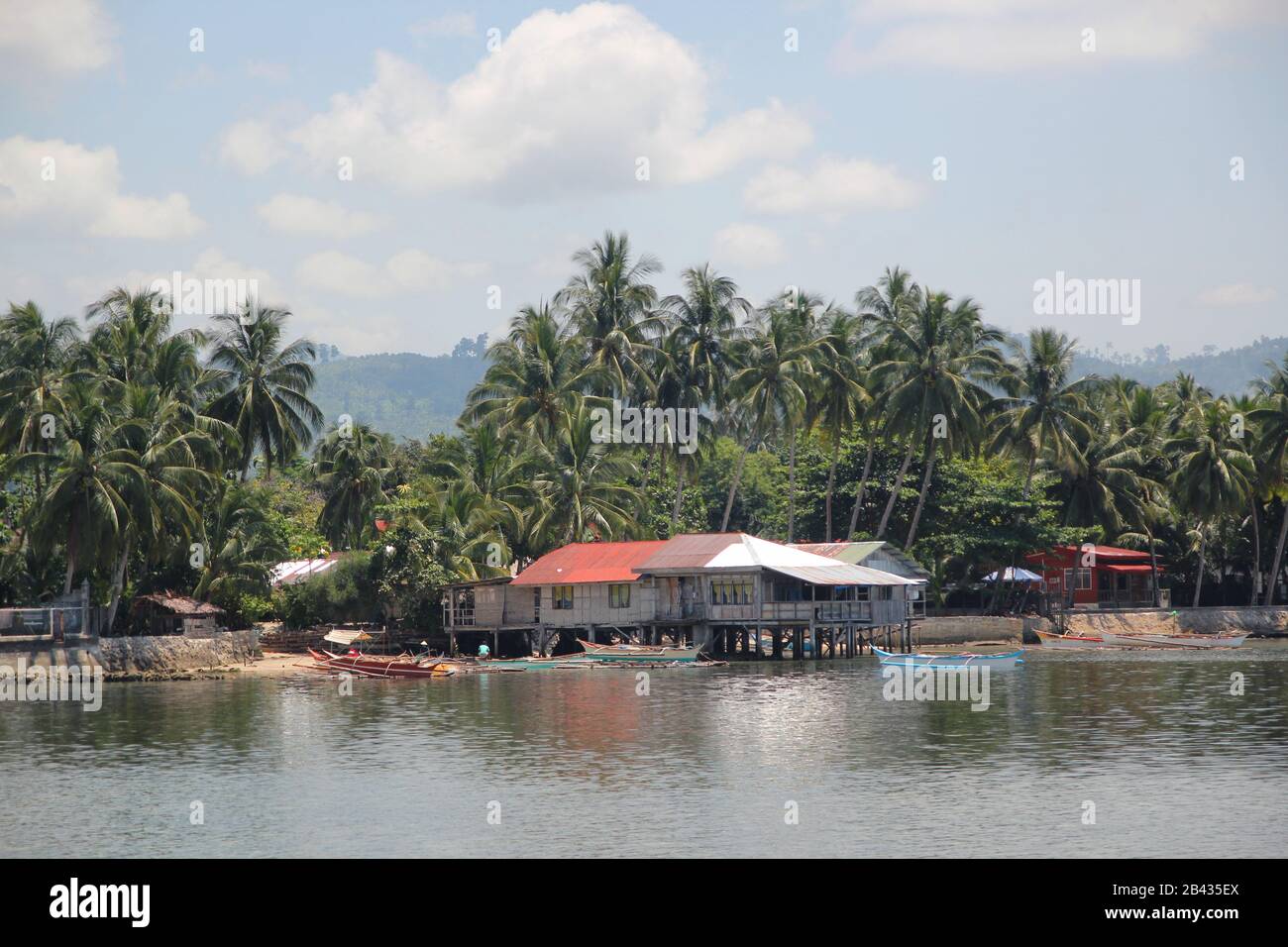 Fishing village in Surigao del Sur, Philippines. Stock Photo