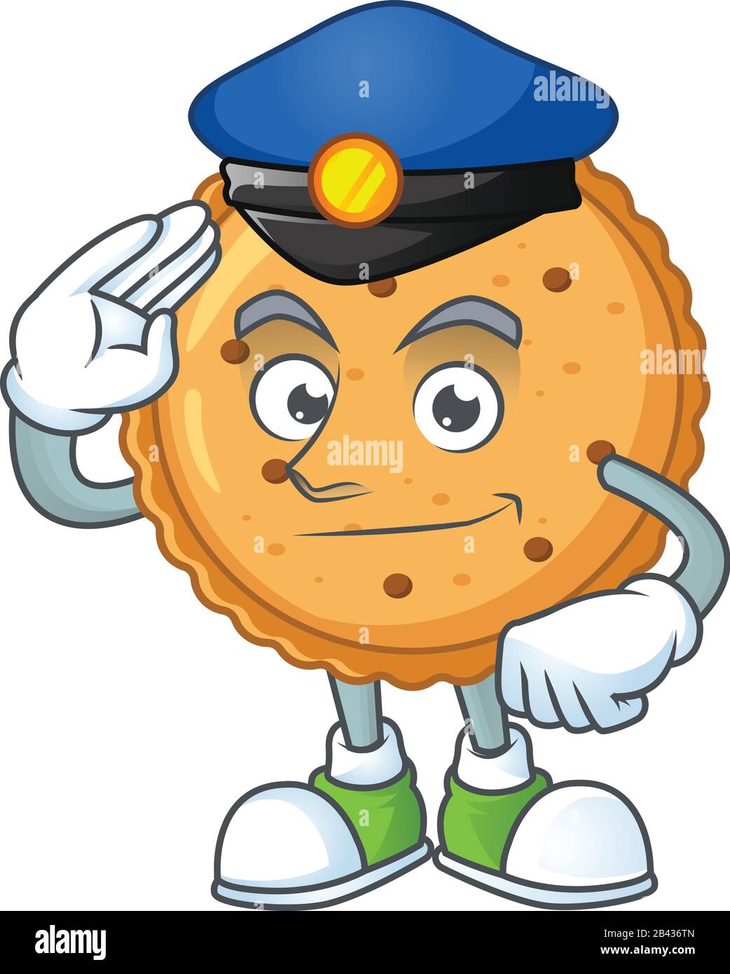 A character design of peanut butter cookies working as a Police officer Stock Vector