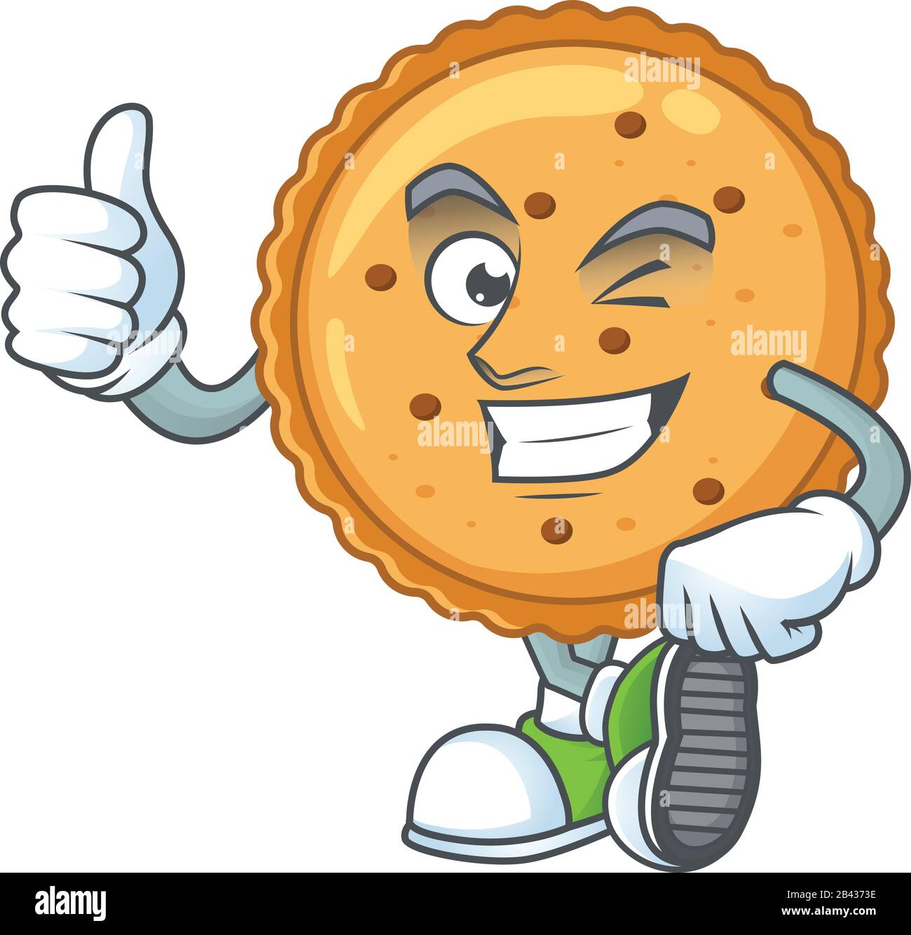 A mascot icon of peanut butter cookies making Thumbs up gesture Stock Vector