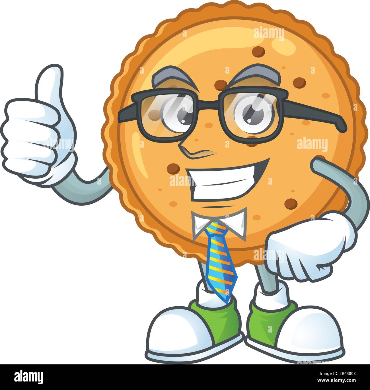 Peanut butter cookies successful Businessman wearing glasses Stock