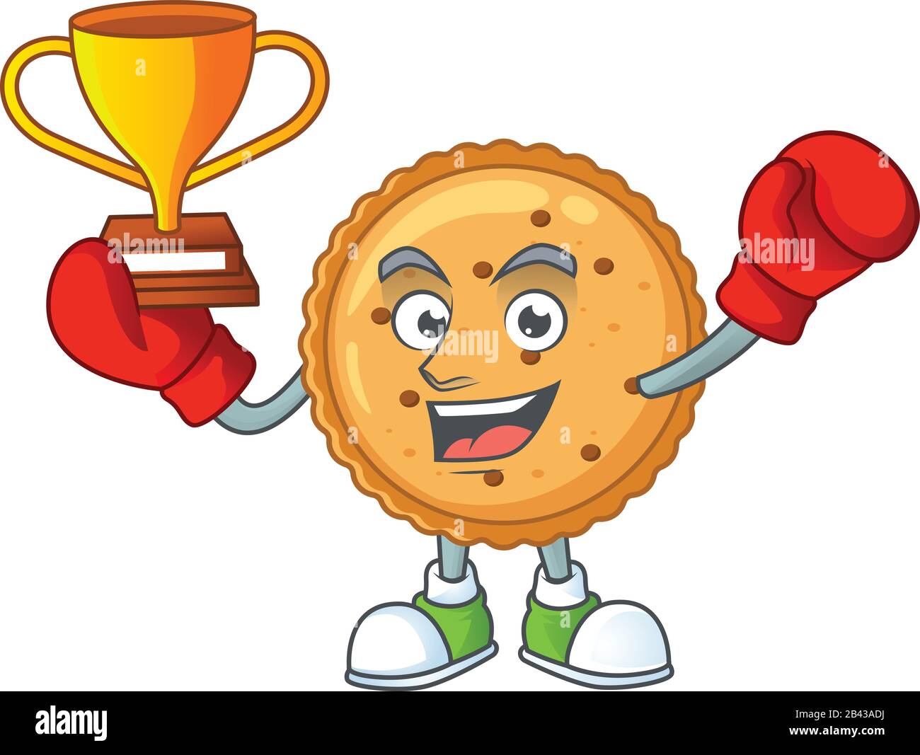 Super cool Boxing winner of peanut butter cookies in mascot cartoon design  Stock Vector Image & Art - Alamy