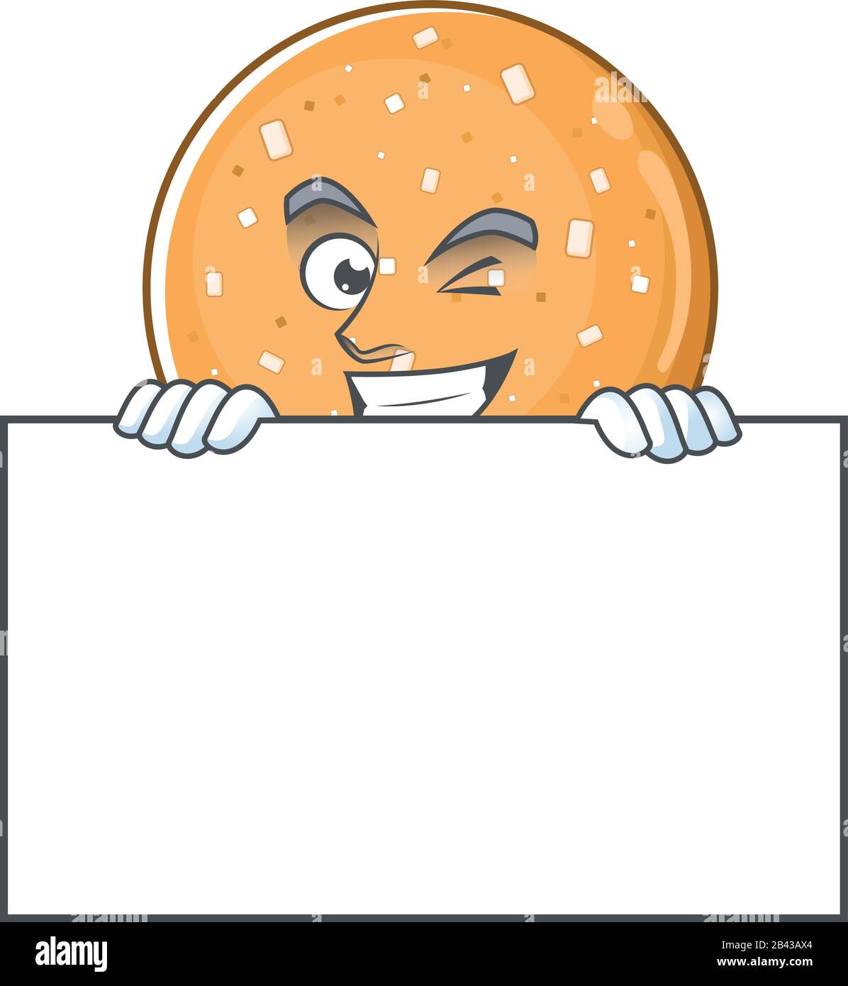 Sugar cookies cartoon character with funny face hides behind a board Stock  Vector Image & Art - Alamy