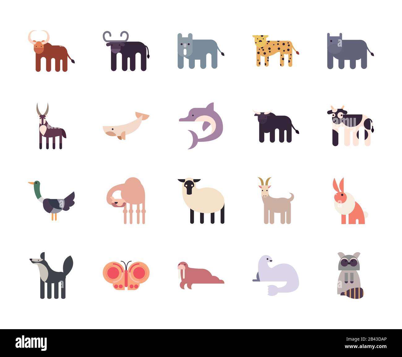 Cute animals cartoons fill style icon set design, zoo life nature character  childhood and adorable theme Vector illustration Stock Vector Image & Art -  Alamy