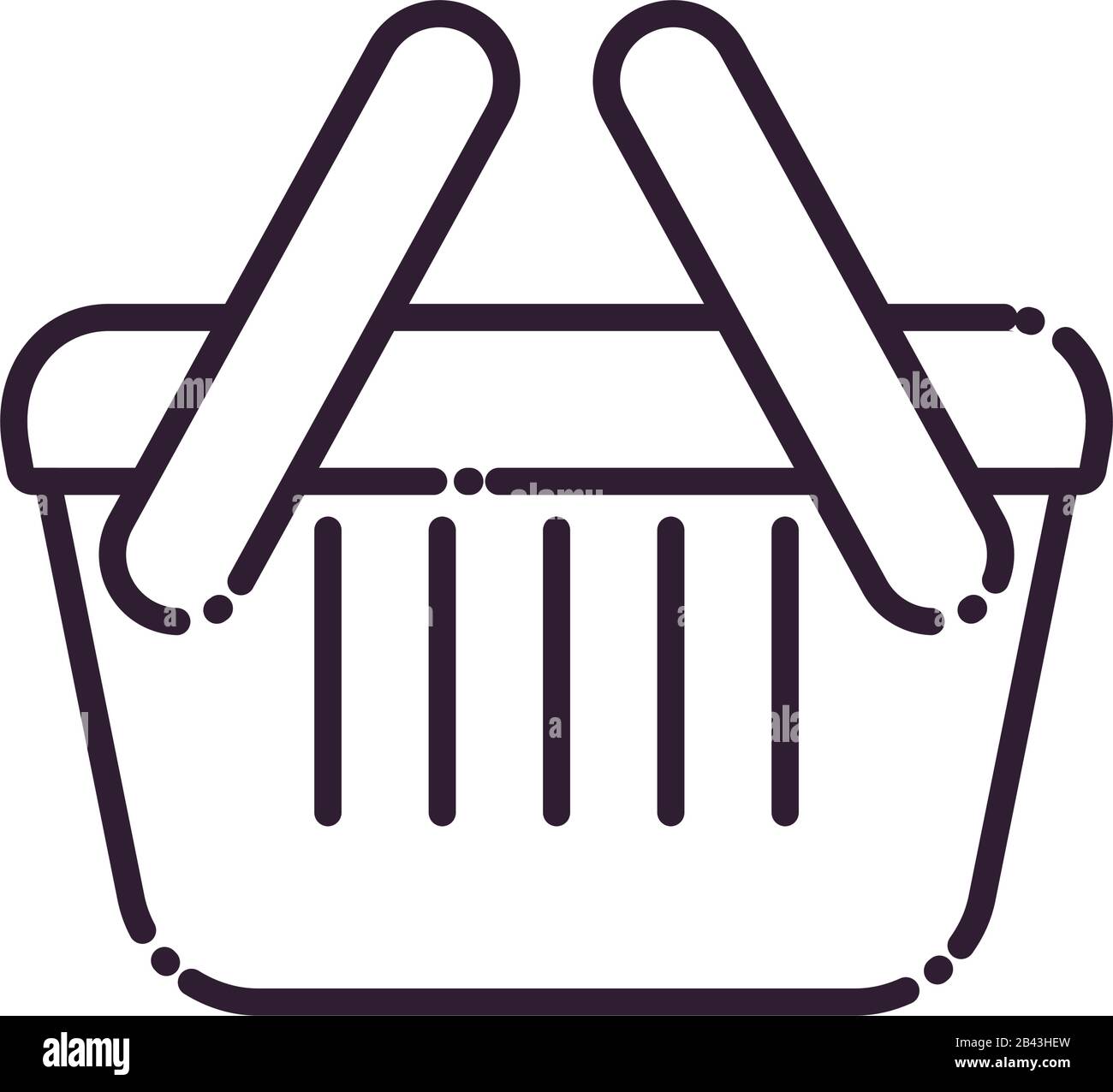 Shopping basket line style icon design of Commerce market store shop