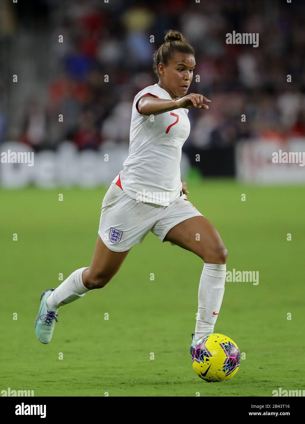 Orlando, Florida, USA. 5th Mar, 2020. England forward NIKITA PARRIS (7) in action during the SheBelieves Cup United States vs England match at Exploria Stadium in Orlando, Fl on March 5, 2020. Credit: Cory Knowlton/ZUMA Wire/Alamy Live News Stock Photo