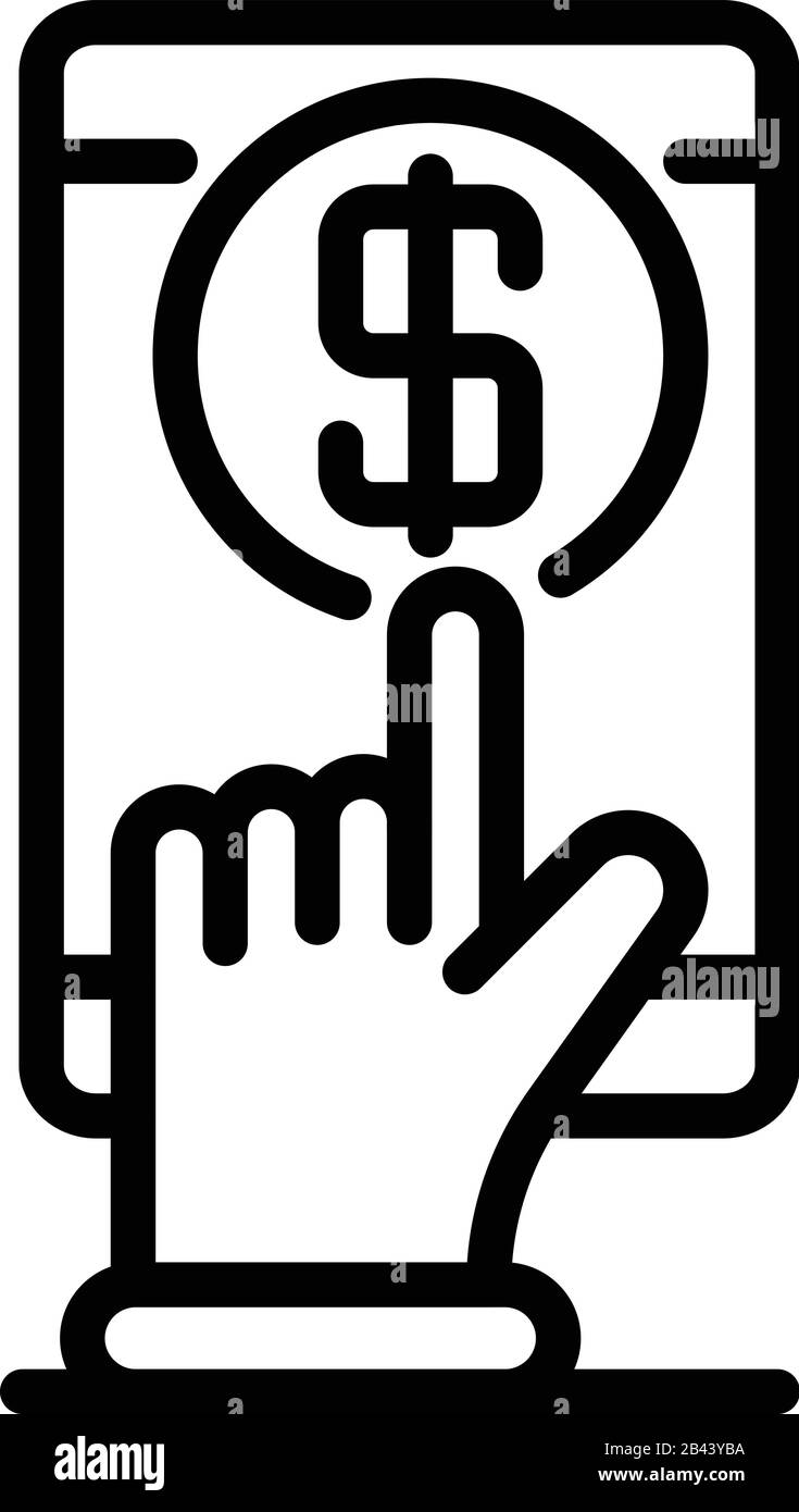 Touch money loan icon, outline style Stock Vector Image & Art - Alamy