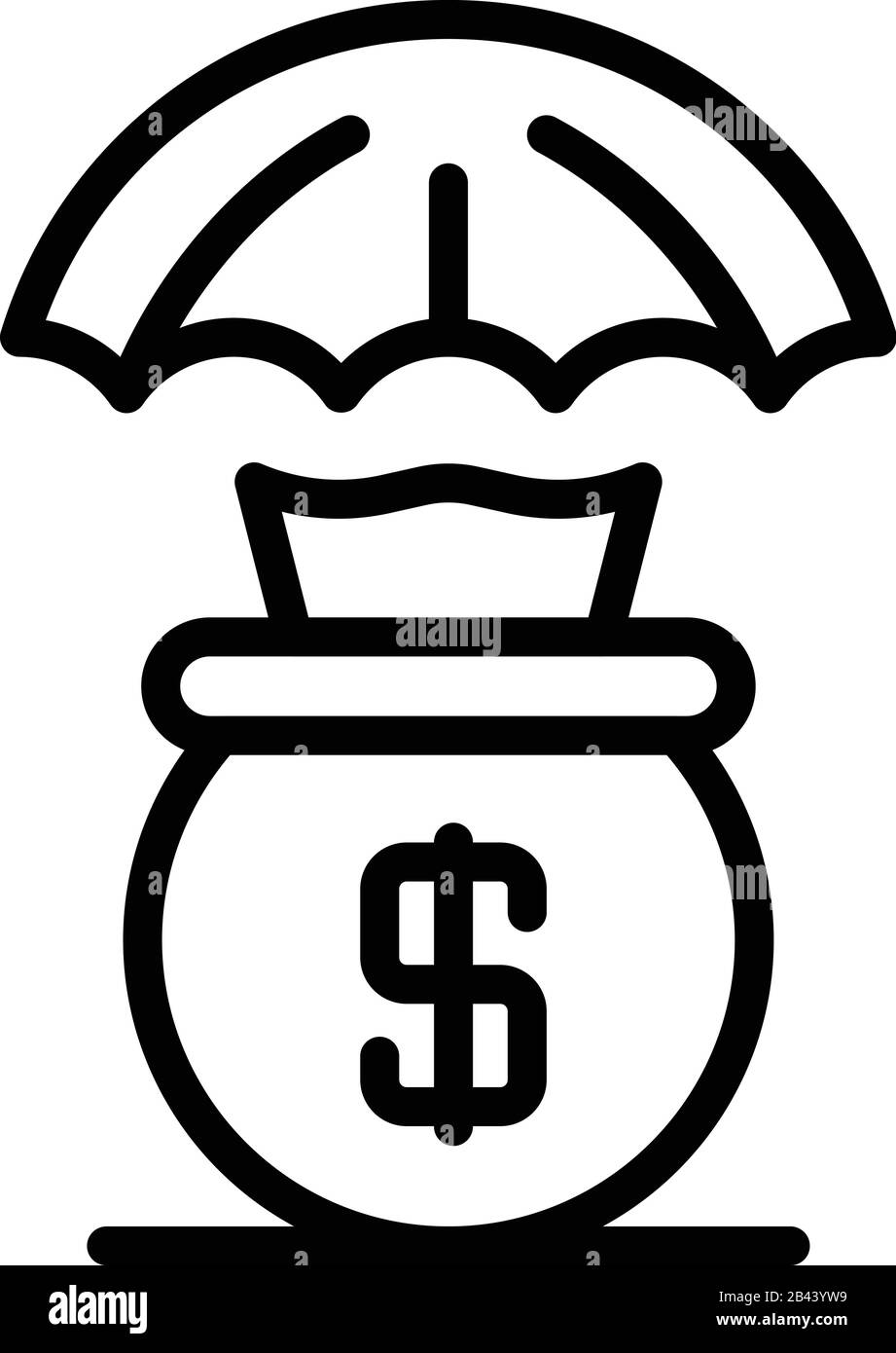 Protect money bag icon, outline style Stock Vector Image & Art - Alamy