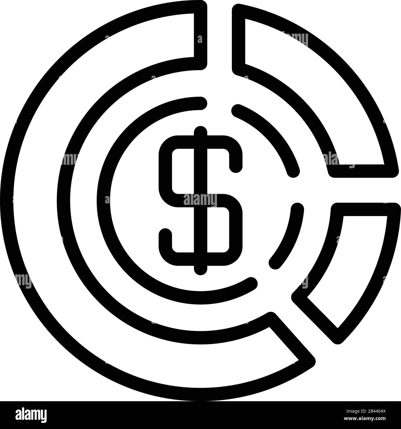 Loan money pie chart icon, outline style Stock Vector Image & Art - Alamy