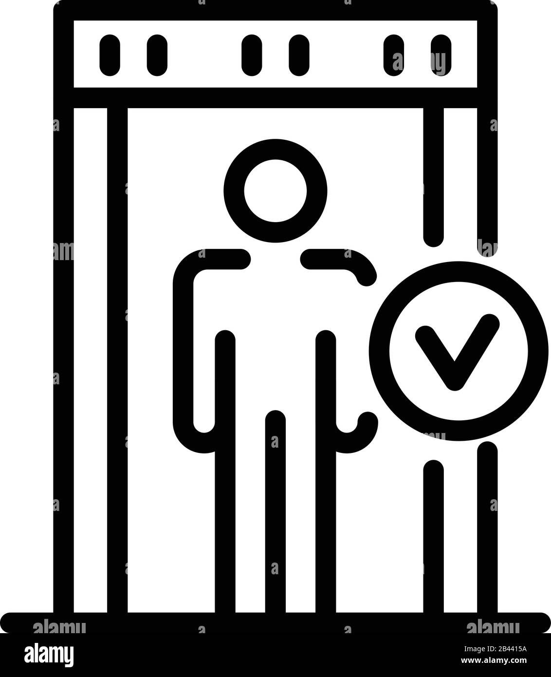 Pass gate scanner icon, outline style Stock Vector