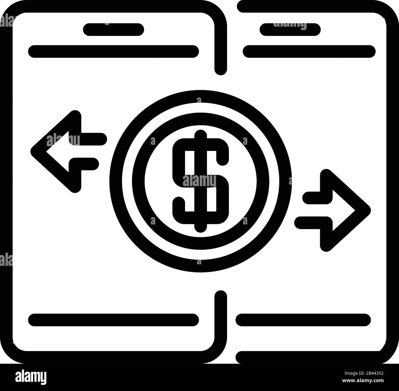 Smartphone money transfer icon, outline style Stock Vector Image & Art ...
