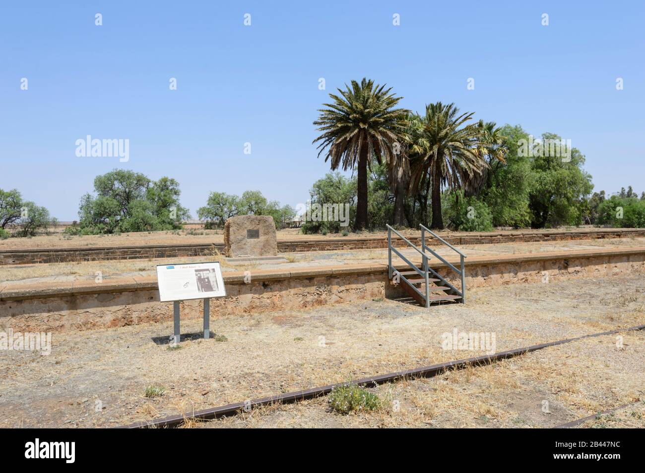 Old historic railway line and station at Terowie, South Australia, SA, Australia Stock Photo