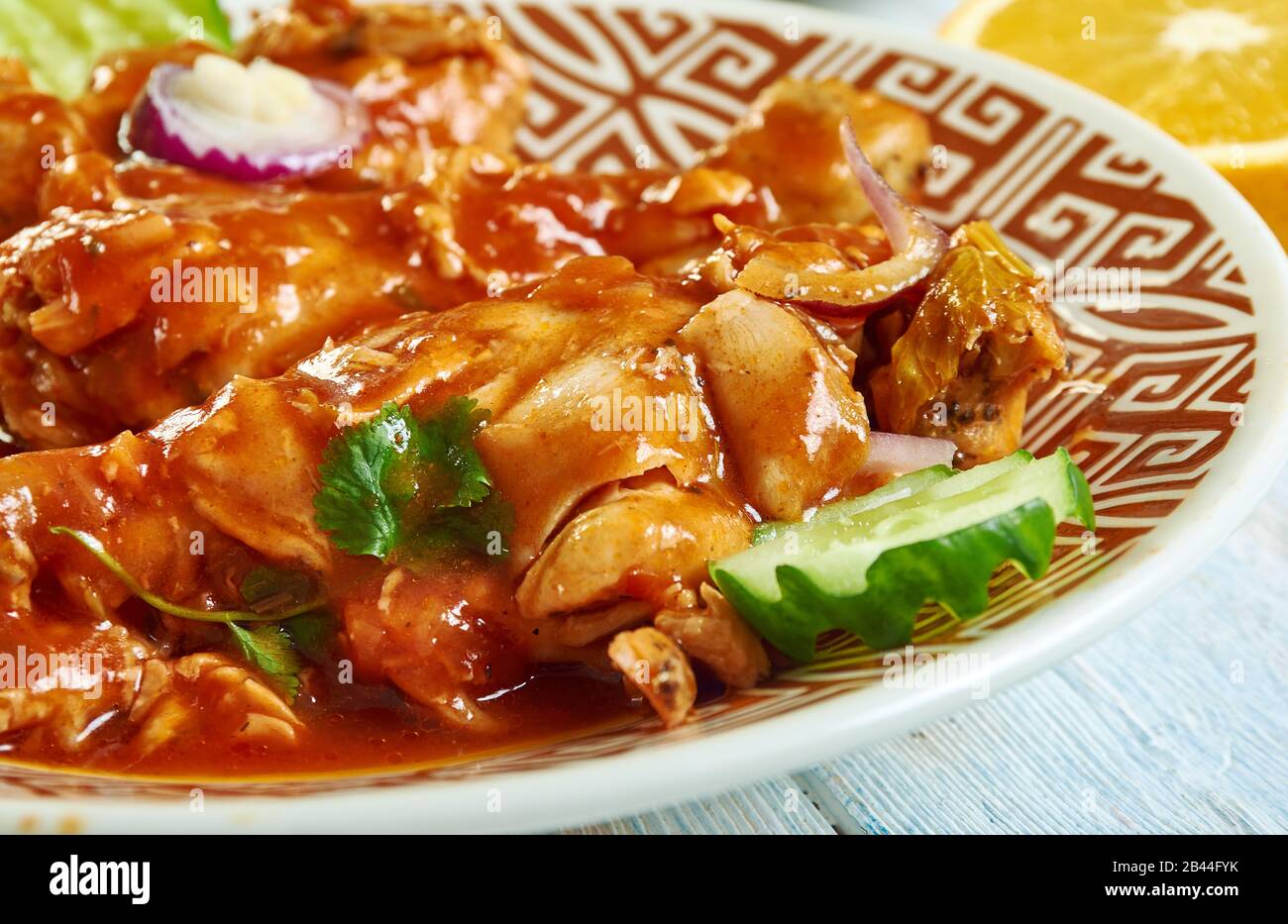 kashmiri red chilli chicken curry kashmiri cuisine traditional assorted indian dishes top view stock photo alamy alamy
