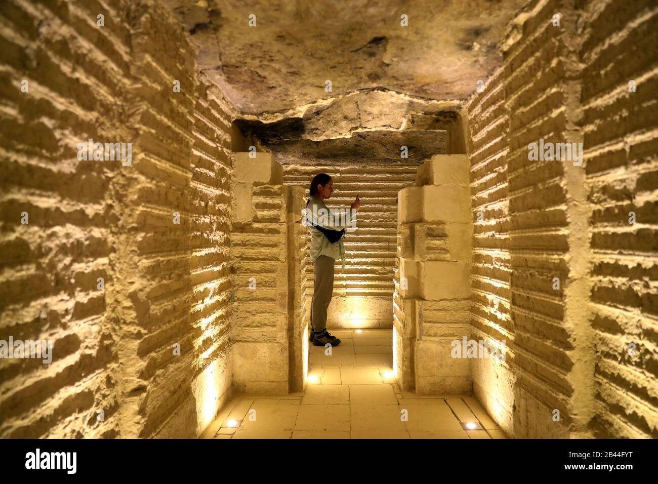 picture Djoser Pyramid Inside https www alamy com beijing egypt 5th mar 2020 a visitor is seen inside the step pyramid in saqqara necropolis giza province egypt march 5 2020 egyptian prime minister mostafa madbouly inaugurated on thursday the step pyramid of djoser in the saqqara necropolis near the capital cairo after the completion of its restoration credit ahmed gomaaxinhuaalamy live news image346766332 html