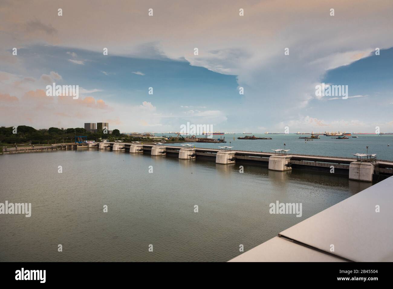 Marina Barrage dam, Singapore Stock Photo