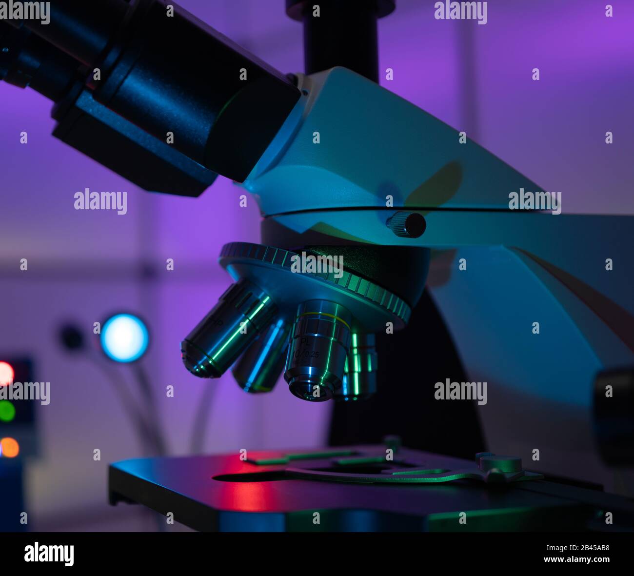 microbiological laboratory microscope in laboratory interior Stock ...