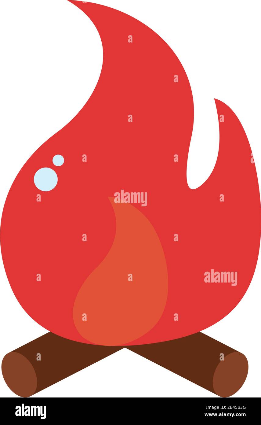 Campfire flat style icon design of Camping flame fire bonfire hot burn ...