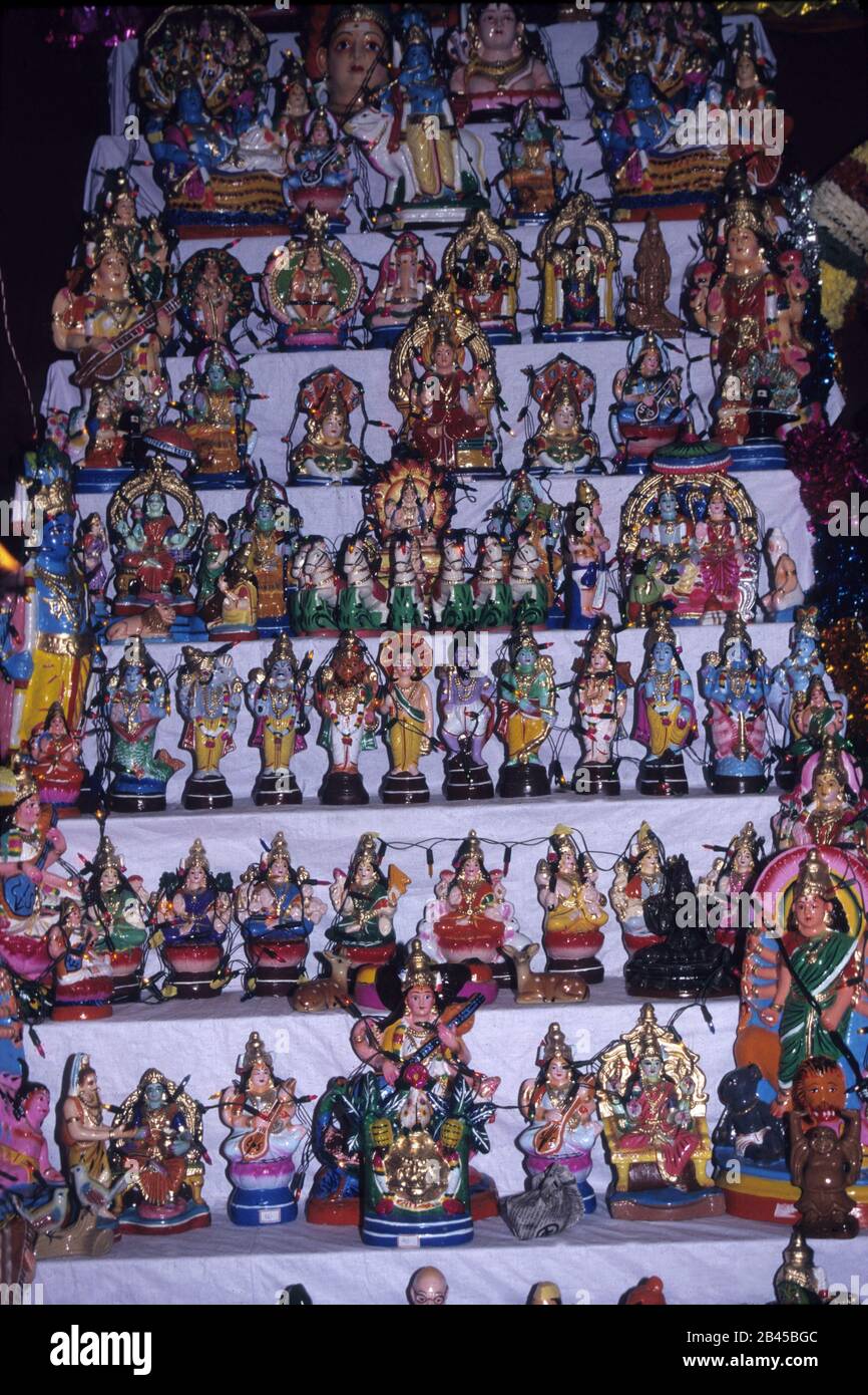 Golu festival, Kolu, Gombe Habba, Bommai Kolu, Bommala Koluvu,  Navaratri festival, tamil nadu, India, Asia Stock Photo