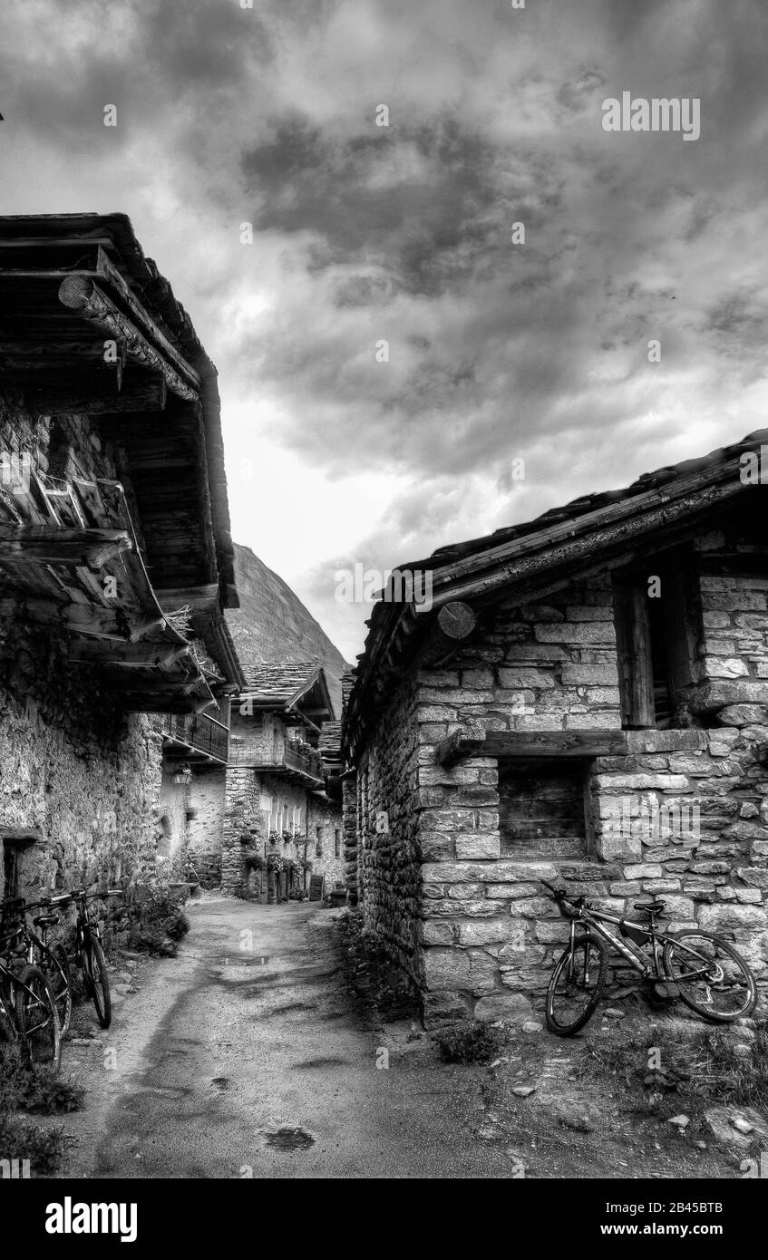 France alps village summer Black and White Stock Photos & Images - Alamy