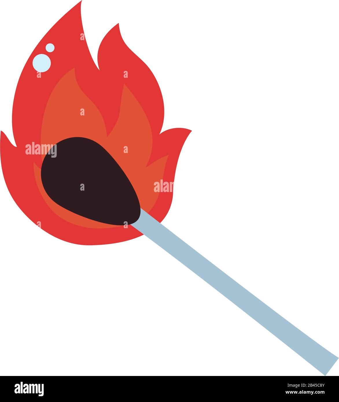 match with flame flat style icon design of Fire bonfire hot burn light ...
