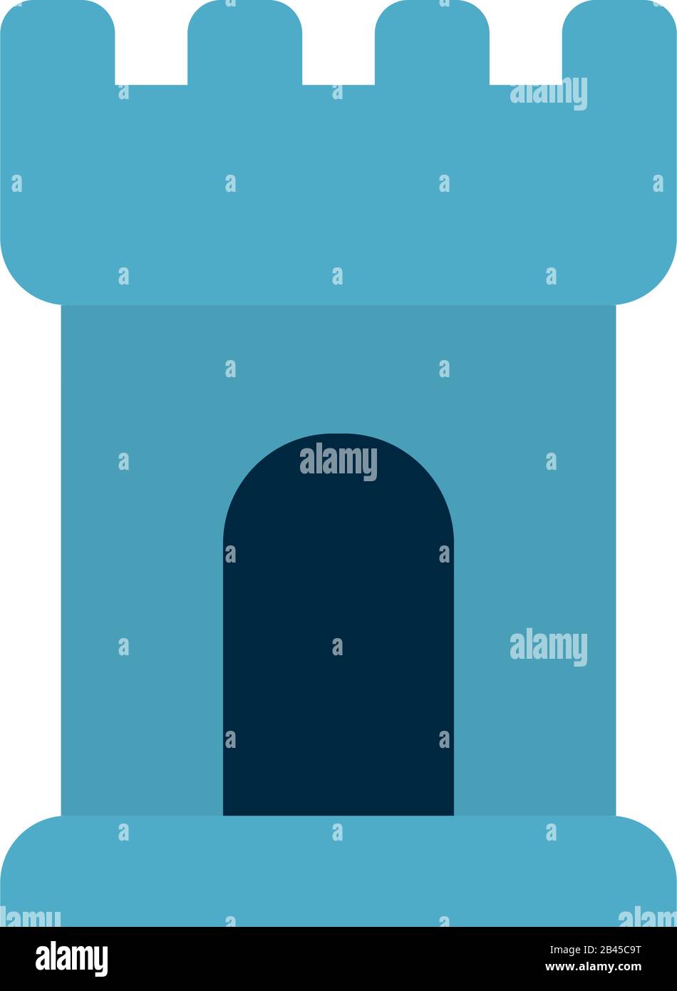 tower flat style icon design of Security system warning protection ...