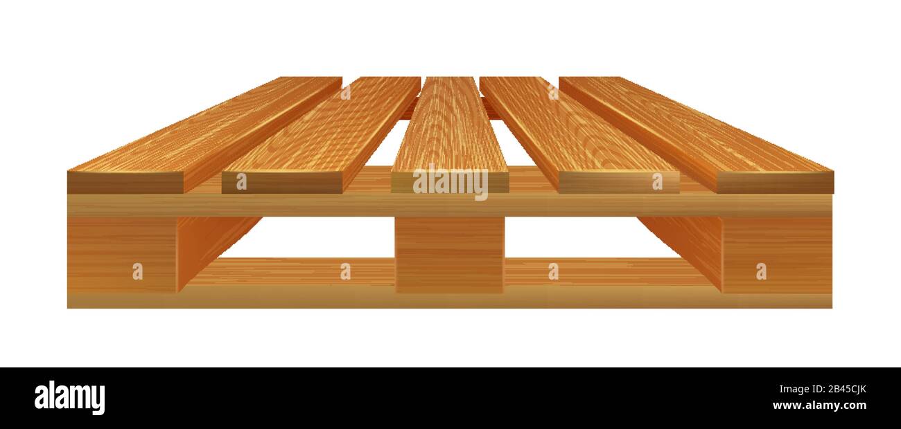 Empty Wooden Pallet For Logistic Side View Vector Stock Vector Image