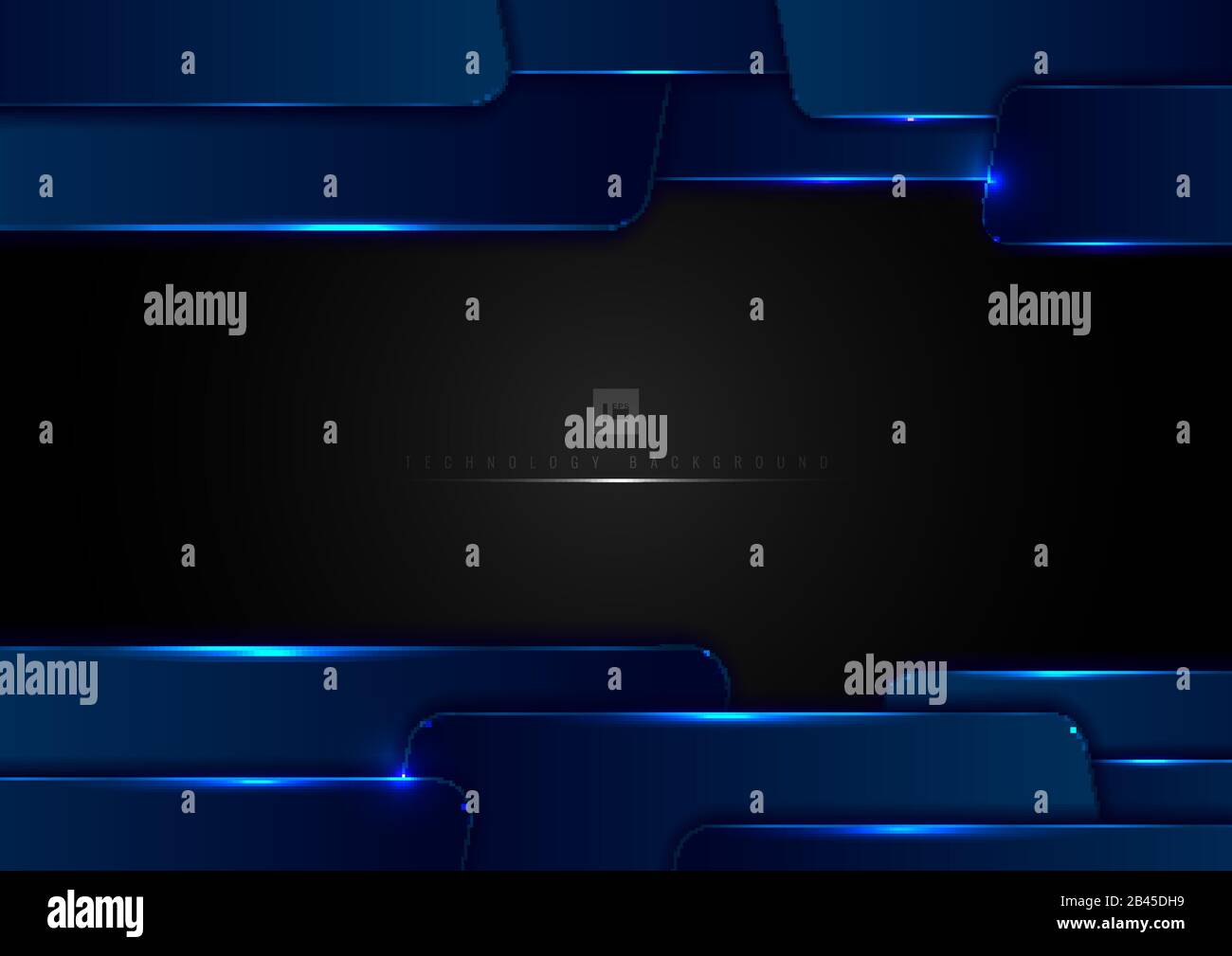 Abstract technology concept template blue geometric overlapping layer ...
