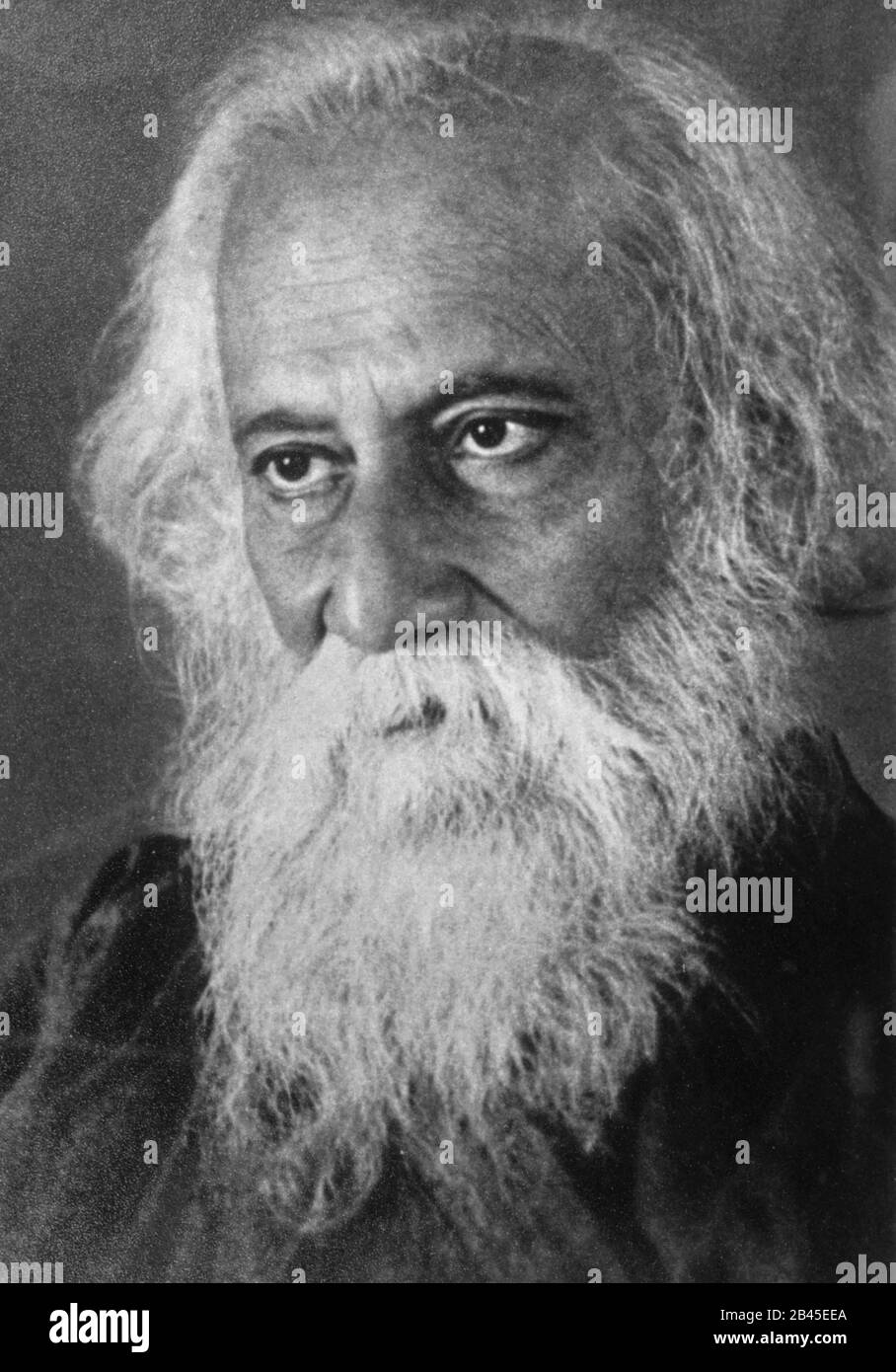 Rabindranath Tagore, Bengali poet, writer, composer, philosopher, painter, India, Asia, 1930s, old vintage 1900s picture Stock Photo