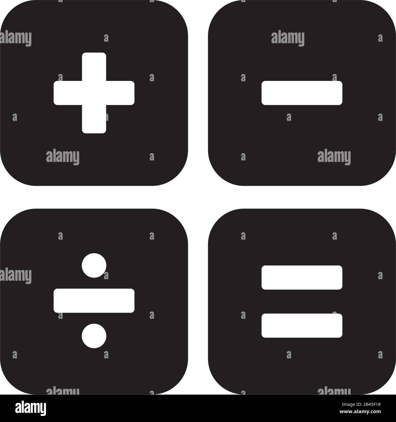 Calculator buttons silhouette style icon design, Mathematics finance ...