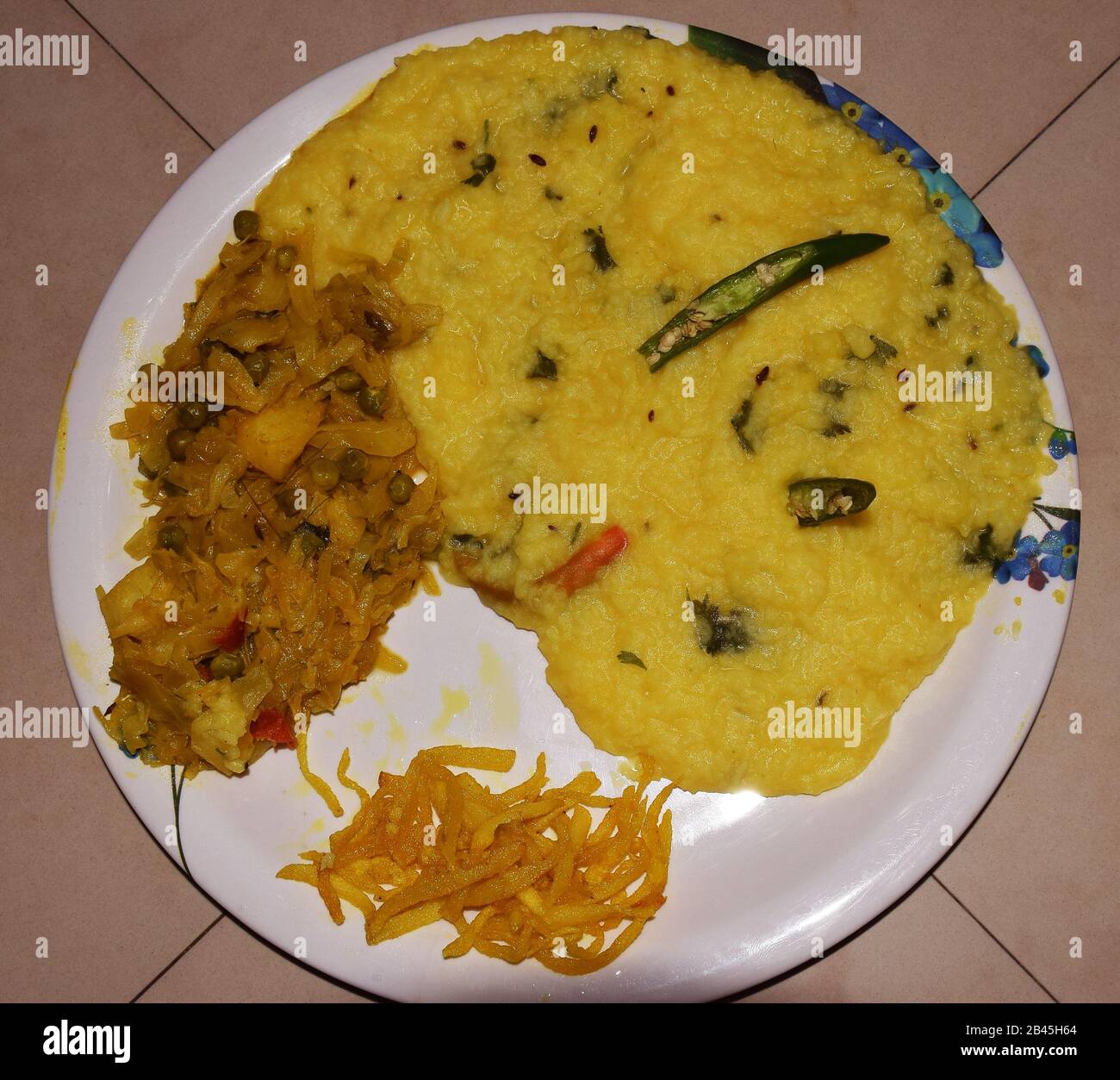 Bengali Khichudi or Indian Khichdi (Rice with Lentisl) Stock Photo