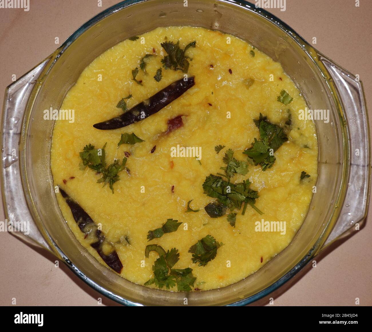 Bengali Khichuri or Indian Khichdi in a glass bowl Stock Photo