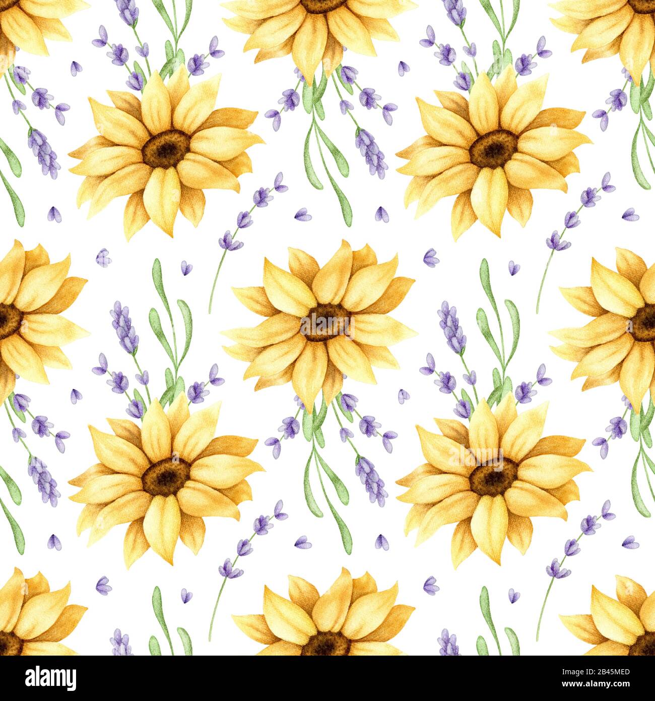 Hand painted watercolor flower seamless pattern. Floral fabric texture