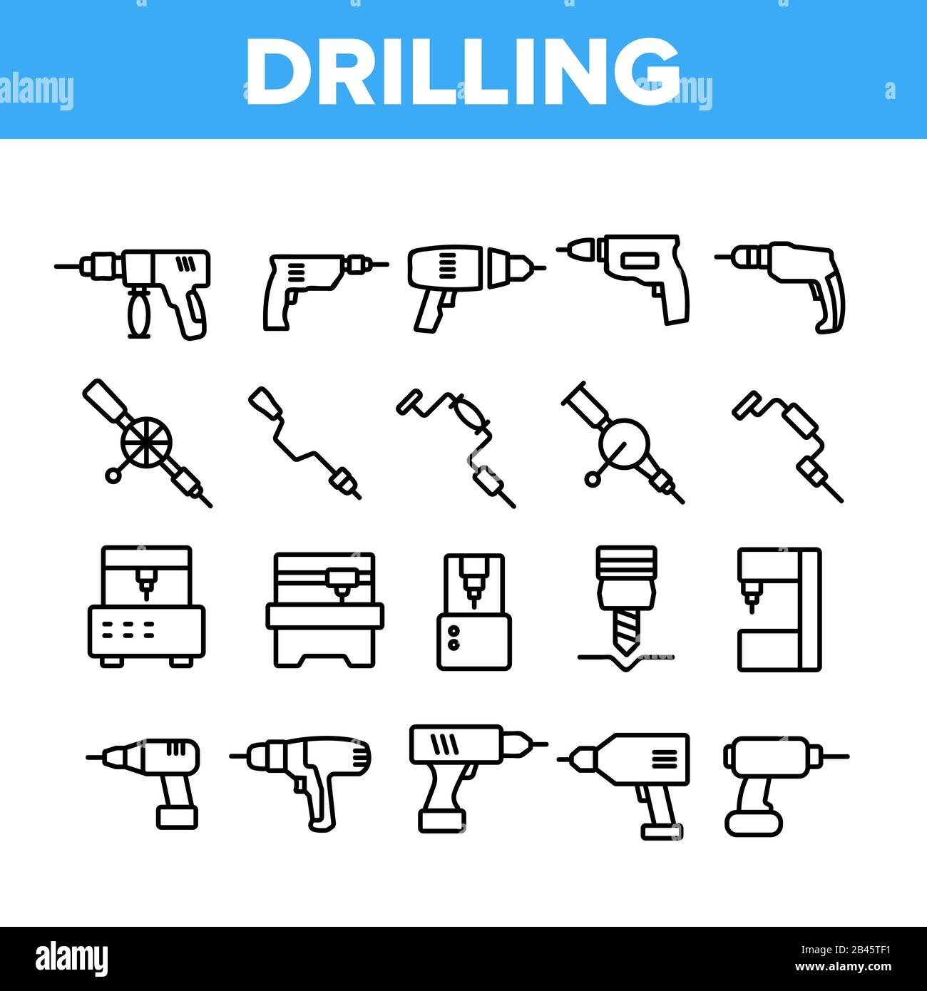 Drilling Equipment Collection Icons Set Vector Stock Vector Image & Art ...