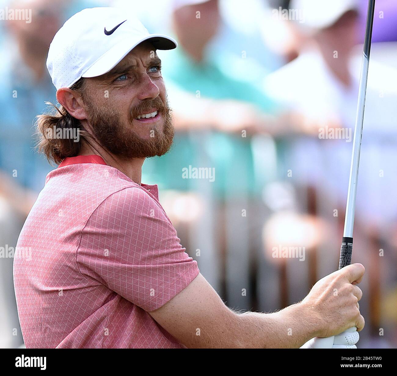 Orlando, United States. 05th Mar, 2020. March 5, 2020 - Orlando, Florida, United States - Tommy Fleetwood of England tees off on the first hole during the first round of the Arnold Palmer Invitational golf tournament at the Bay Hill Club & Lodge on March 5, 2020 in Orlando, Florida. Credit: Paul Hennessy/Alamy Live News Stock Photo
