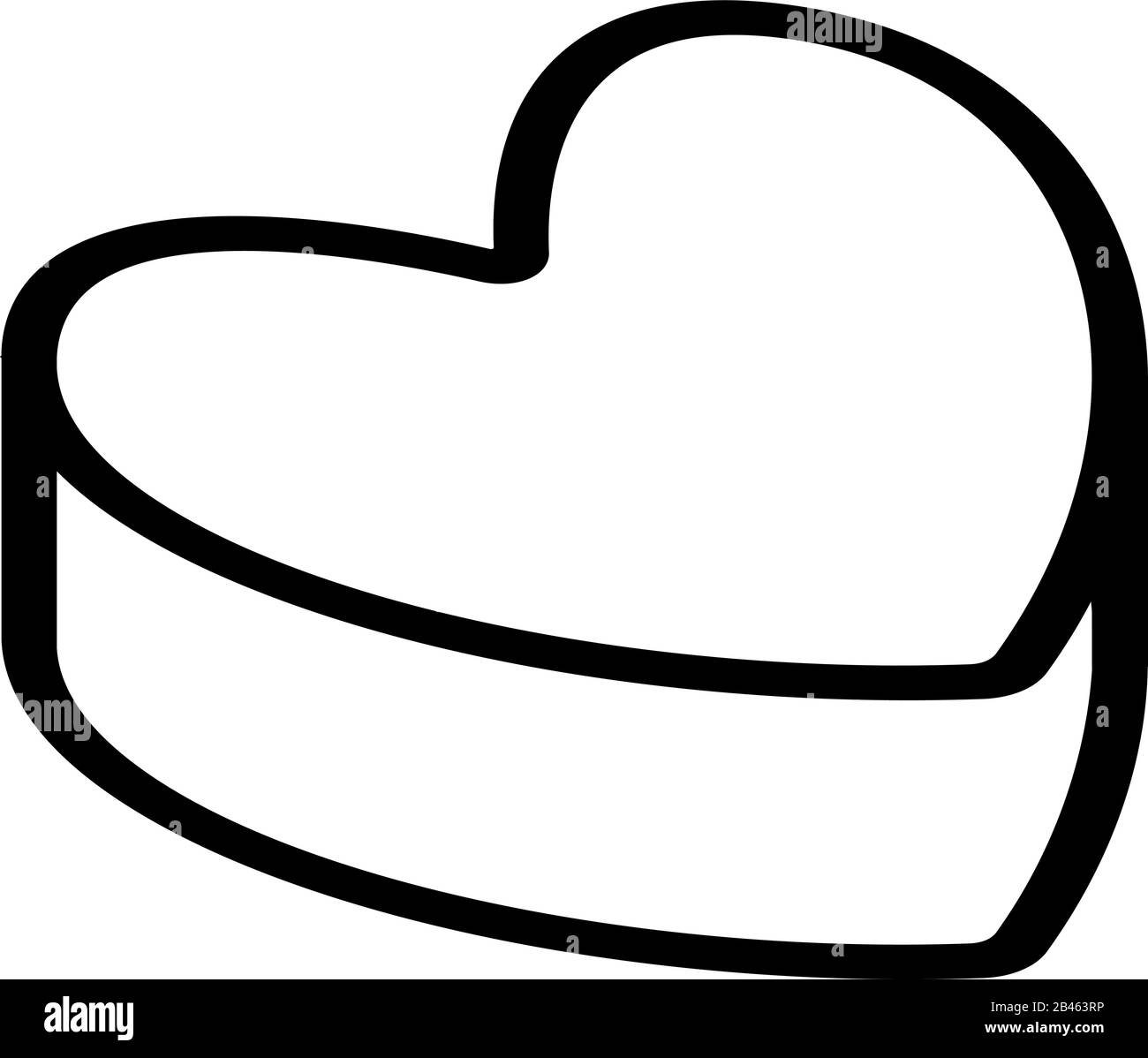 heart, box icon vector. Isolated contour symbol illustration Stock Vector