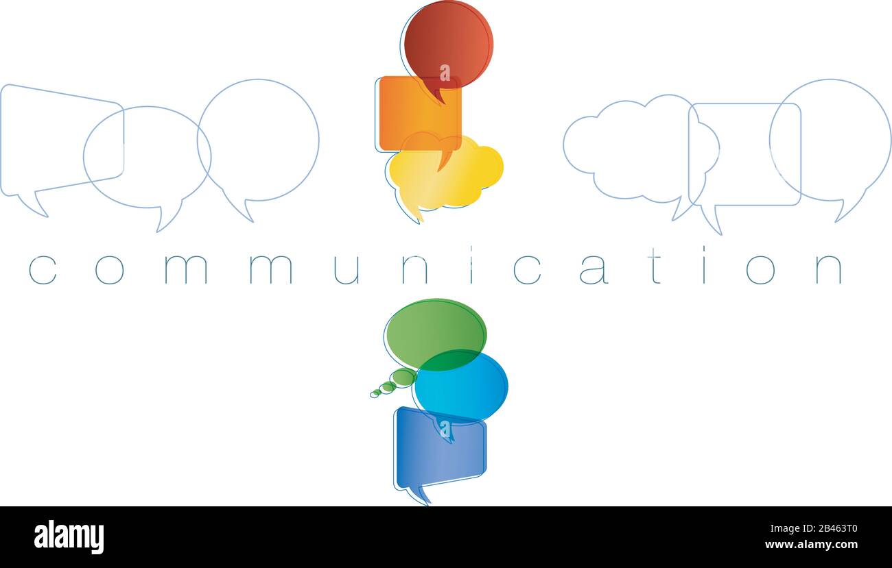 Isolated Speech bubble with rainbow colors. Text communication. Communication and network concept. Online community. Friends chatting. Contacts and on Stock Vector