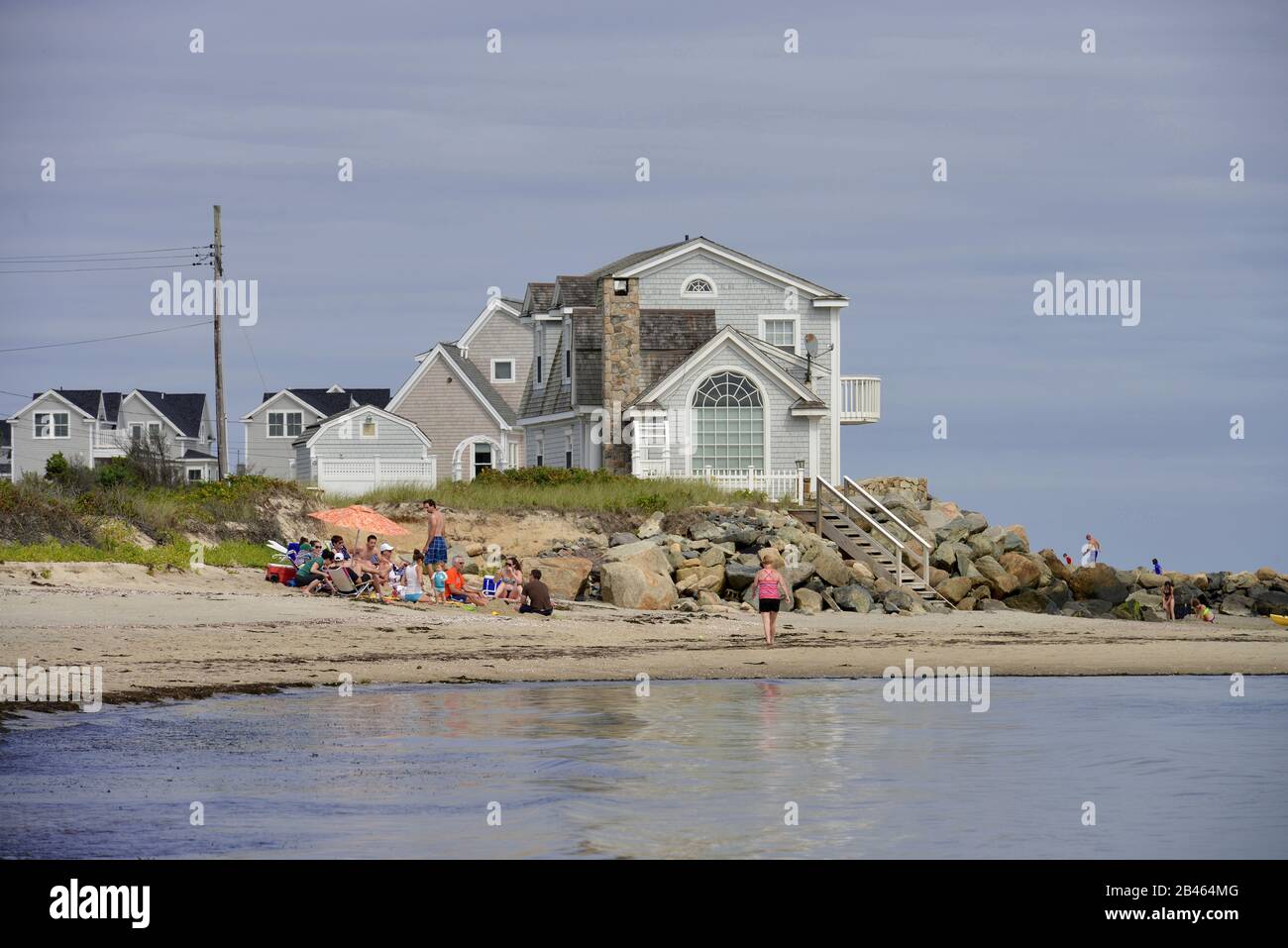 Strandhaeuser, Dennis Port, Cape Cod, Massachusetts, USA / Strandhäuser Stock Photo