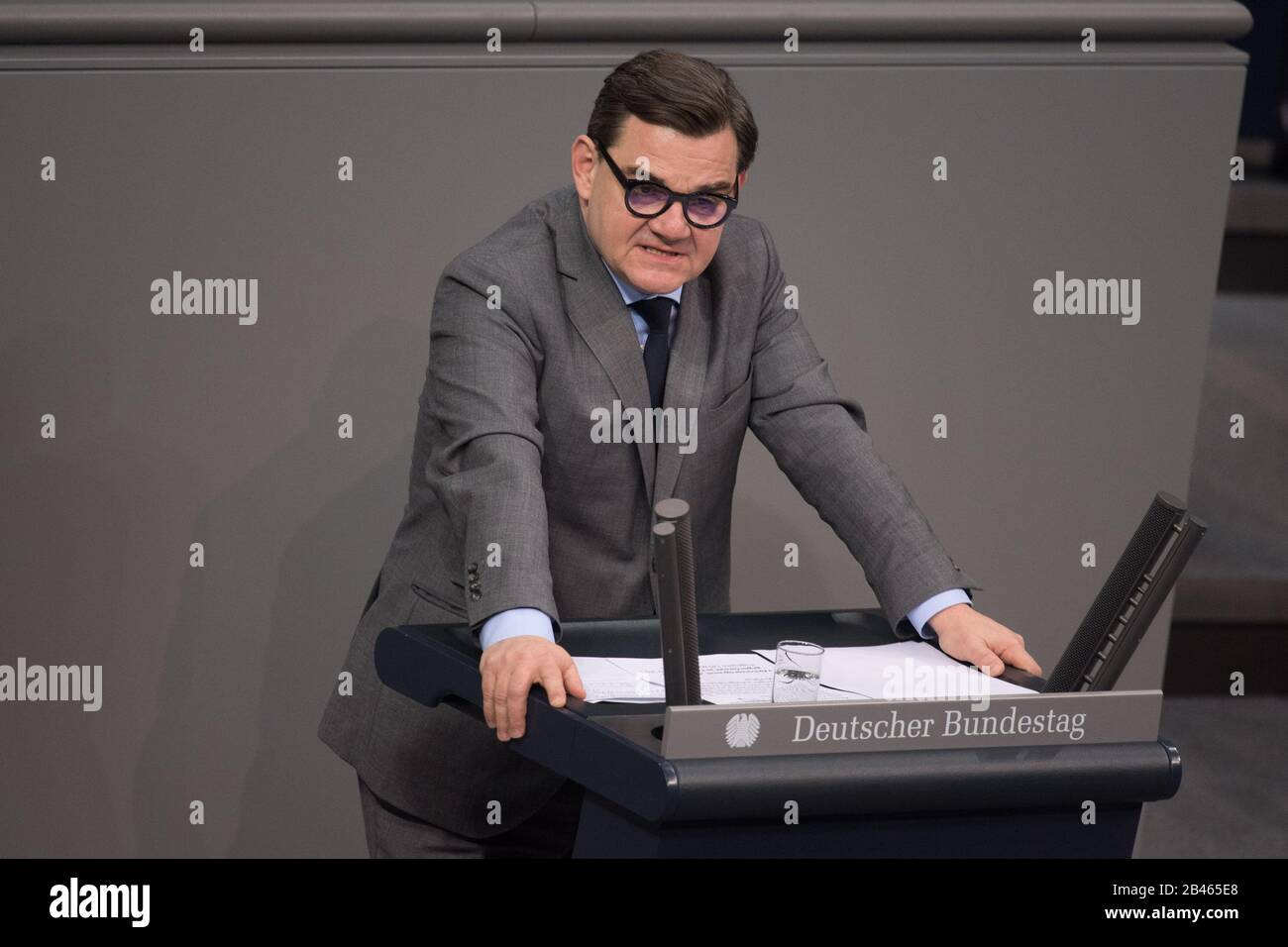Berlin, Germany. 06th Mar, 2020. Marcus Weinberg (CDU/CSU) addresses the 150th session of the Bundestag. The 'International Women's Day' will be debated. Credit: Jörg Carstensen/dpa/Alamy Live News Stock Photo