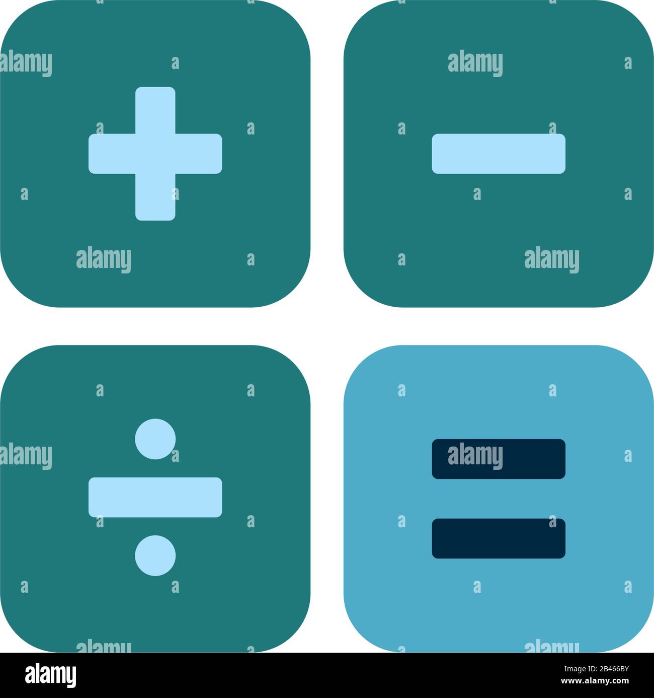 Calculator buttons flat style icon design, Mathematics finance device ...