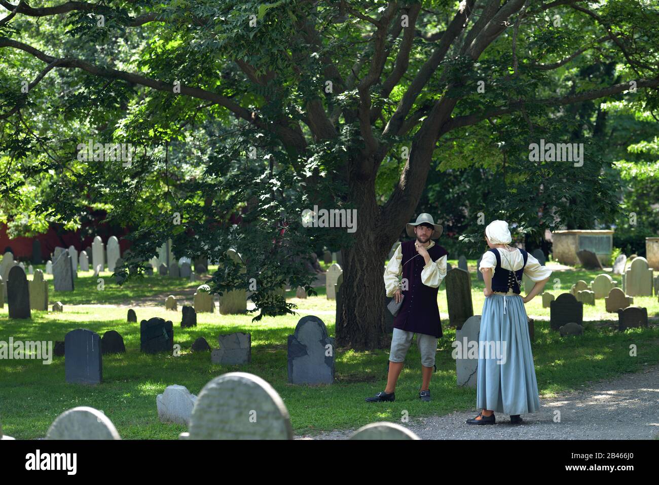 Schauspieler, Friedhof, ´Salem Witch Trials Memorial´, Liberty Street, Salem, Massachusetts, USA Stock Photo