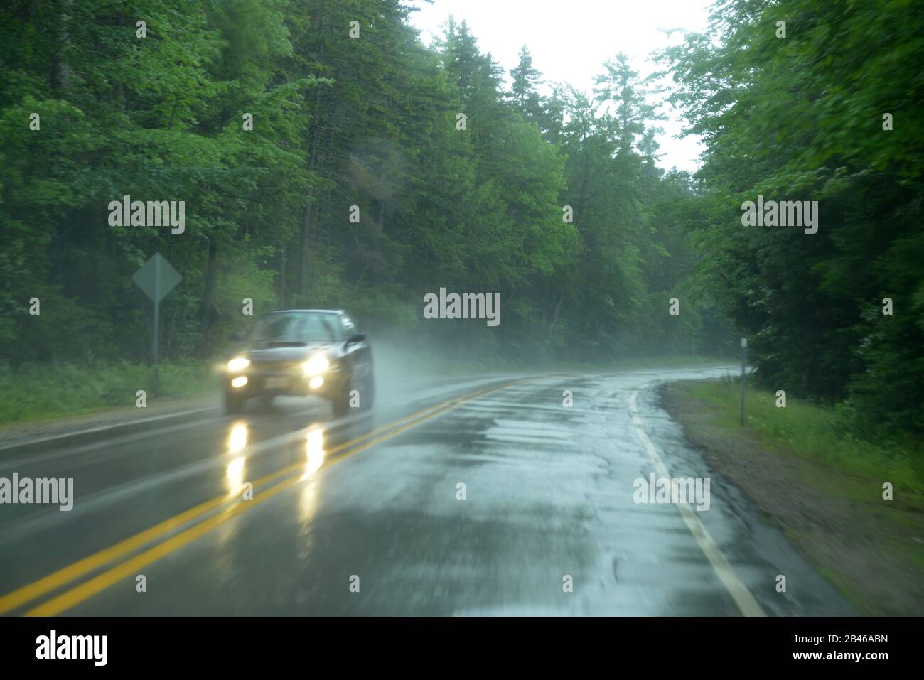 Highway 16, Conway, New Hampshire, USA Stock Photo