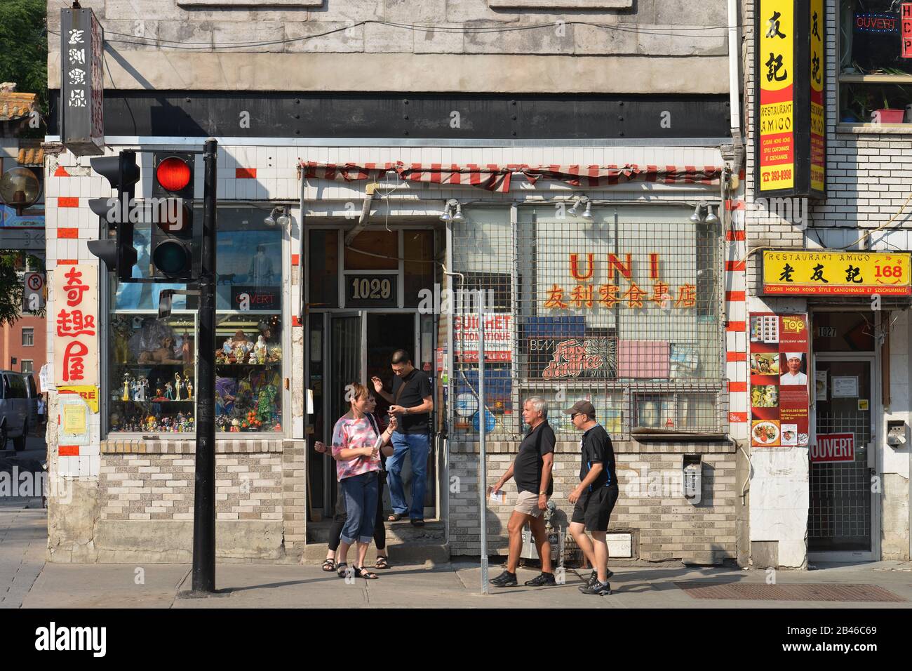 Strassenszene, Chinatown, Montreal, Quebec, Kanada Stock Photo
