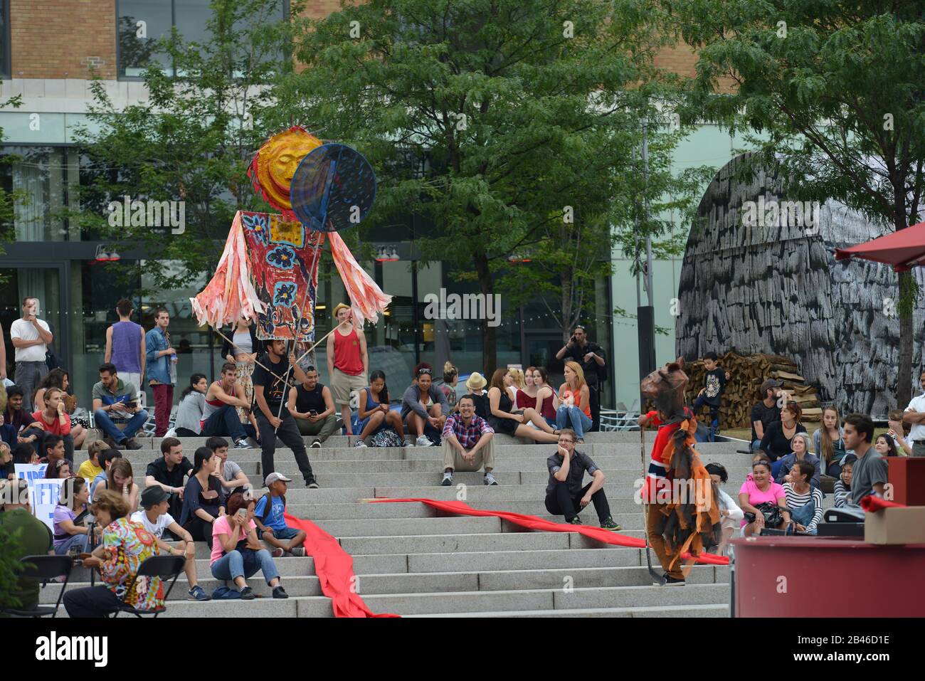 Strassenkunst, Place des Arts, Montreal, Quebec, Kanada Stock Photo