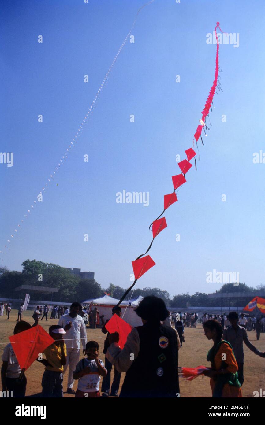 kite festival, fest of kites, ahmedabad, gujrat, India, Asia Stock Photo