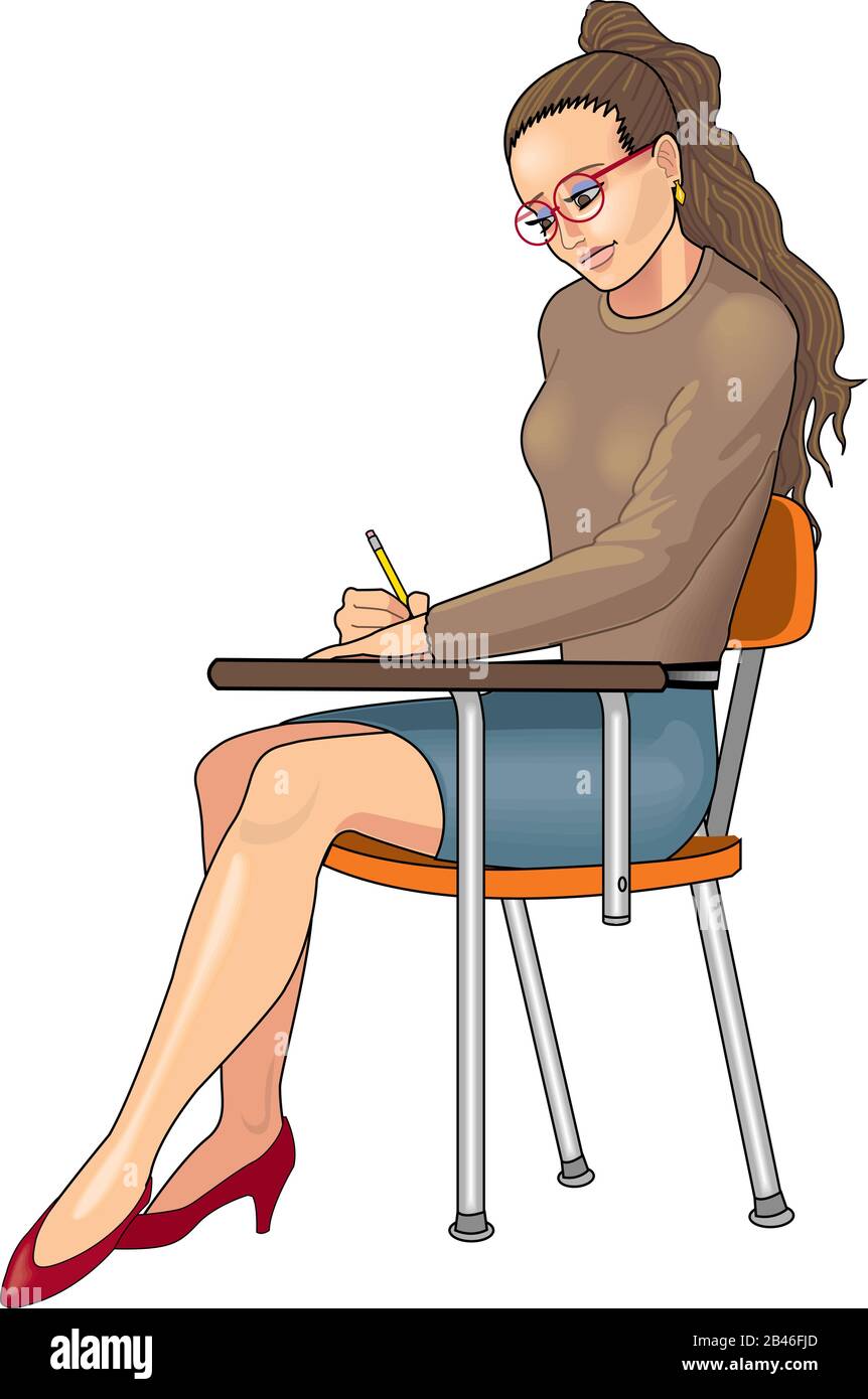 Student Taking Notes Vector Illustration Stock Vector Image & Art - Alamy