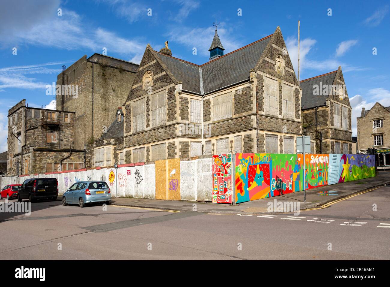 Derelict Mechanics Institute building in the Railway Village, Swindon