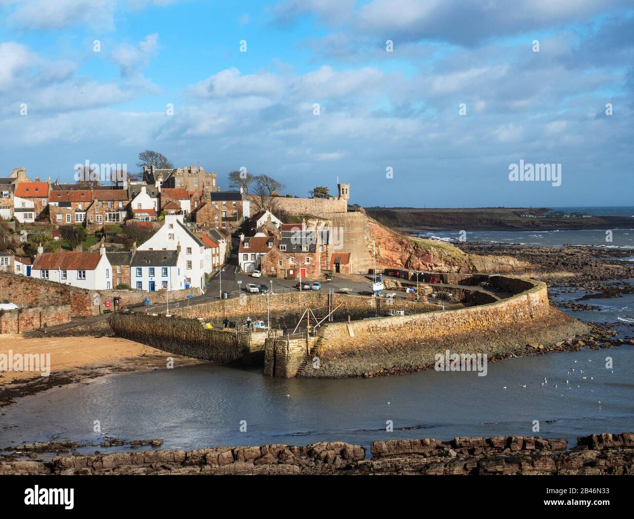 Crail Harbour from the Fife Coast Path at Crail East Neuk of Fife