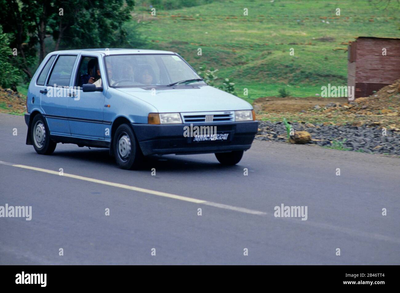 Fiat Uno car , front engine , front drive, four passenger , super mini , India , Asia Stock Photo
