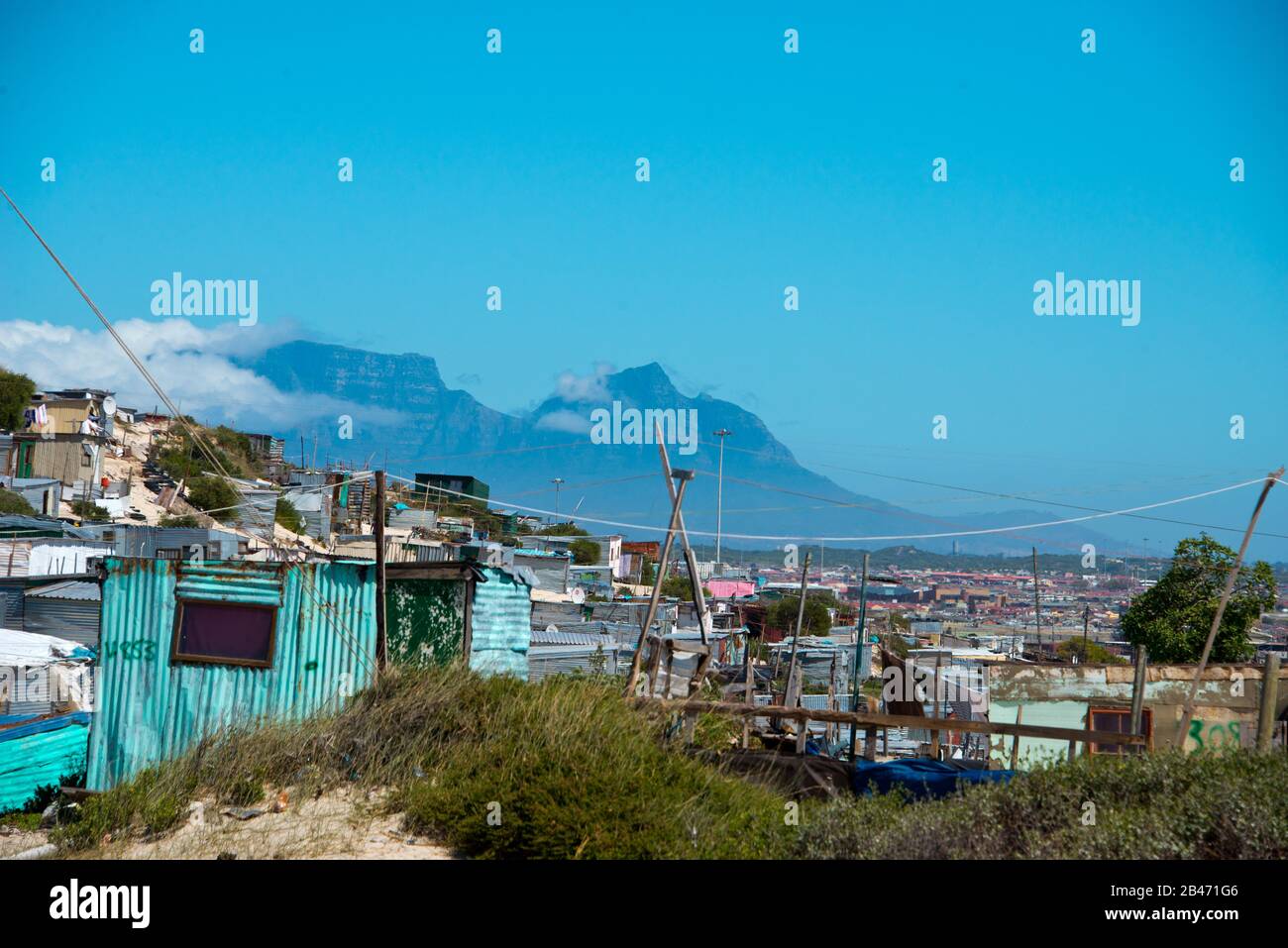 shacks in informal settlement in khayelitsha township, cape town, south ...