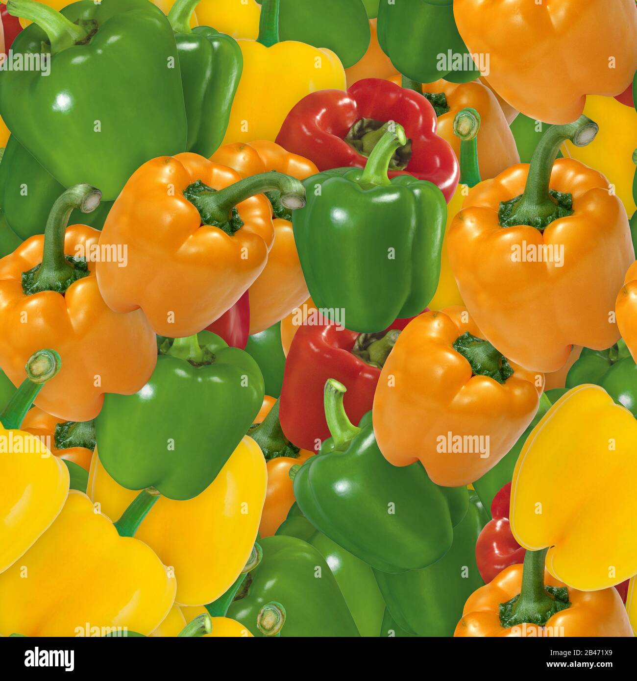 Bell Peppers Seamless Texture Tile Stock Photo