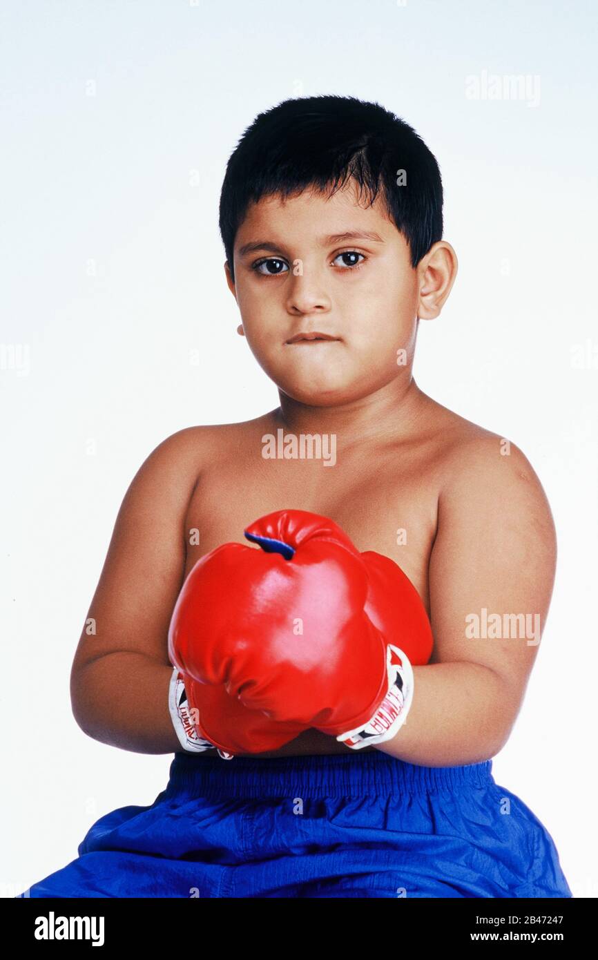 boy fancy dress costume as boxer, MR Stock Photo Alamy